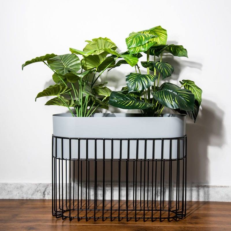 Arlo Indoor Metal Planter with Stand - Matte Grey - Image 4