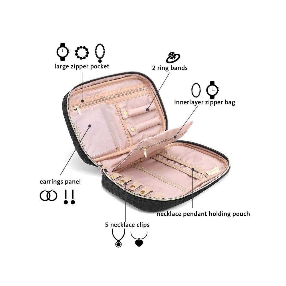 Belle Travel Jewellery Organiser Small - Black - Image 3