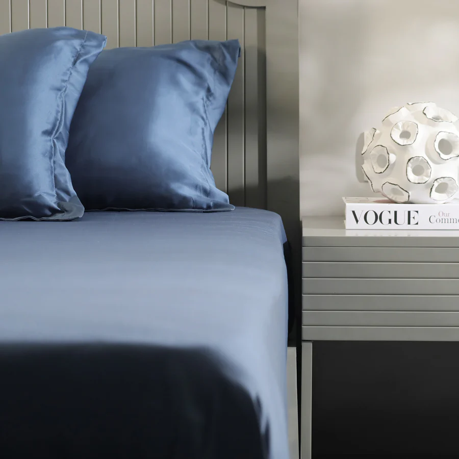 Bottega Bamboo Cotton King Size Bedsheet Set - Midnight - Image 3