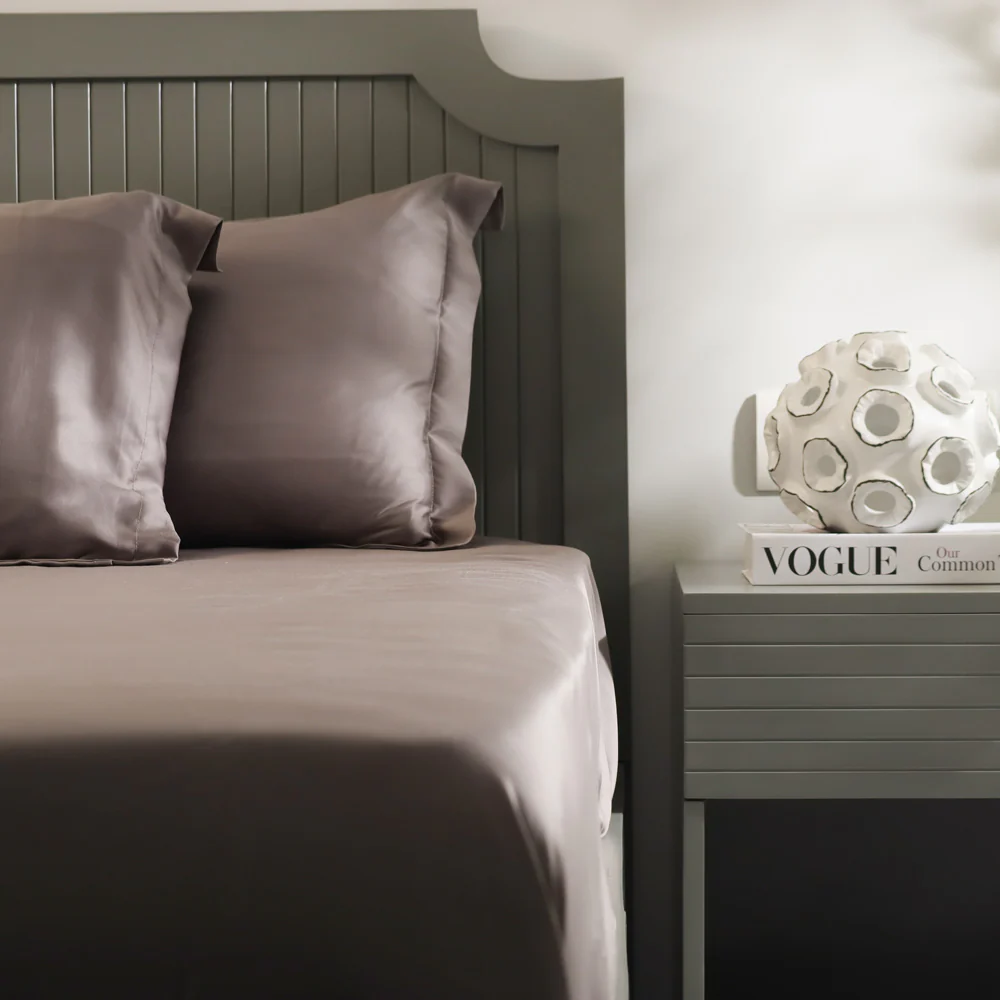 Bottega Bamboo Cotton King Size Bedsheet Set - Smoke - Image 3