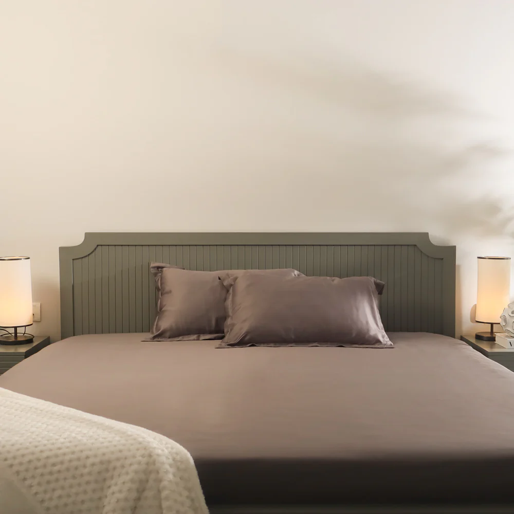 Bottega Bamboo Cotton King Size Bedsheet Set - Smoke - Image 5