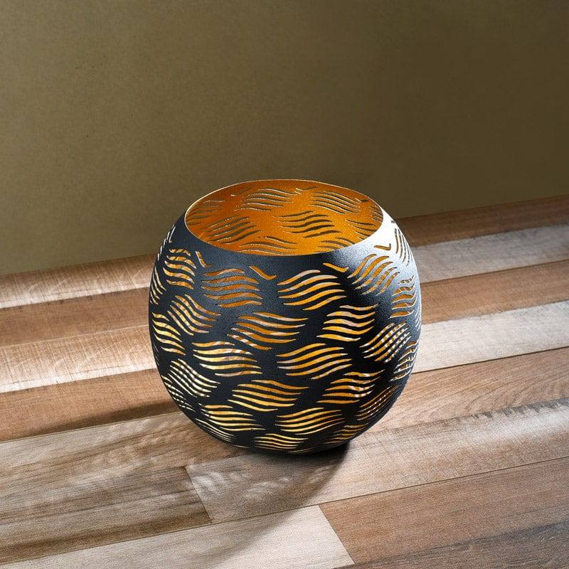 Carved Candle Holder Large - Black Gold - Image 10