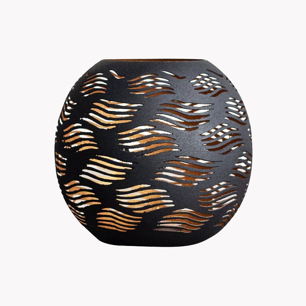 Carved Candle Holder Large - Black Gold - Image 3