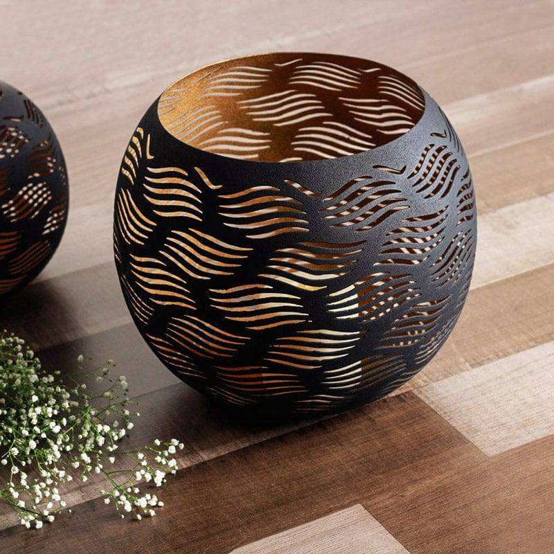 Carved Candle Holder Large - Black Gold - Image 5