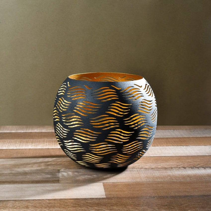 Carved Candle Holder Large - Black Gold - Image 6