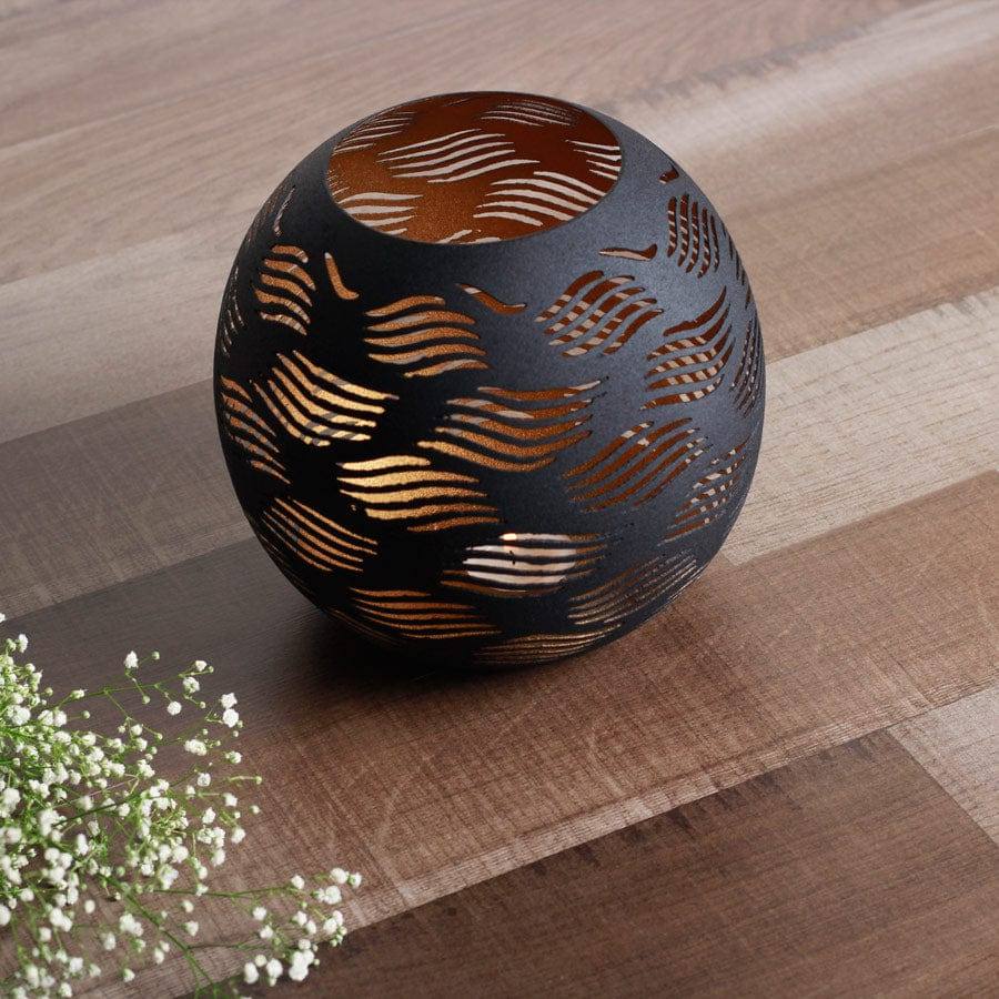 Carved Candle Holder Medium - Black Gold - Image 10