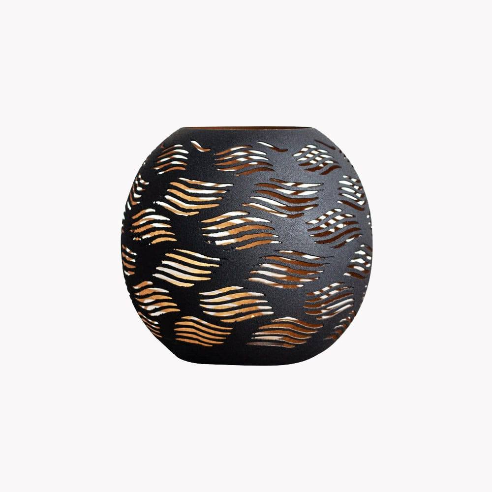 Carved Candle Holder Medium - Black Gold - Image 3