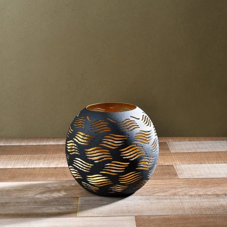 Carved Candle Holder Medium - Black Gold - Image 5