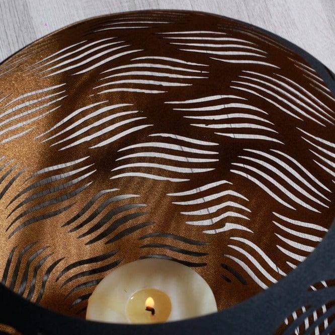 Carved Candle Holder Medium - Black Gold - Image 9