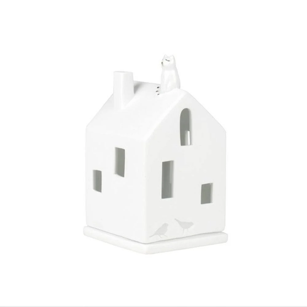 Village House with Cat Tealight Holder & Sculpture - Image 3