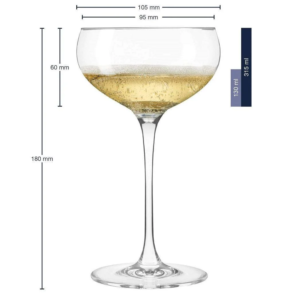 Cheers Champagne Bowl Glasses 315ml, Set of 6 - Image 4