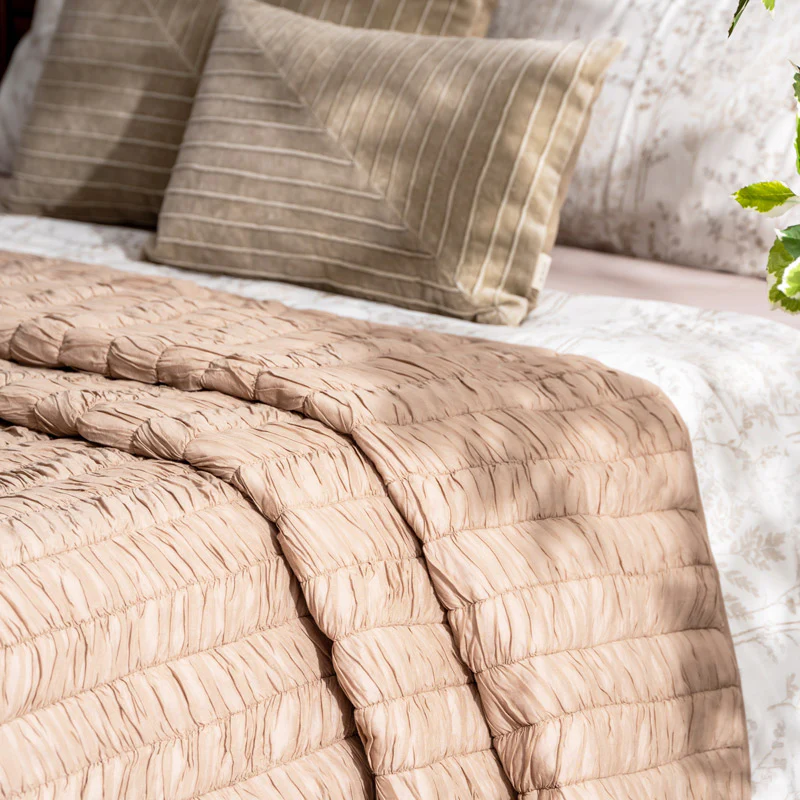 Chevron Quilted Cotton Quilt - Greige - Image 5