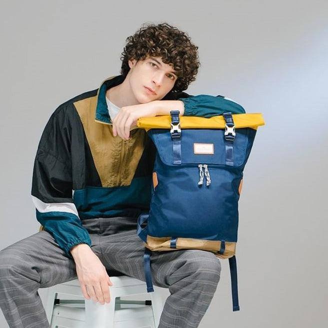 Christopher Travel Backpack 18L - Navy x Mustard - Image 7