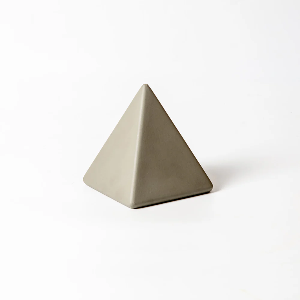 Concrete Pyramid Decorative Accent - Dark Grey - Image 3