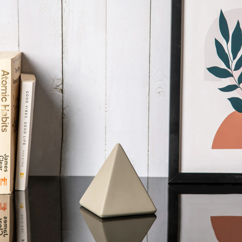 Concrete Pyramid Decorative Accent - Dark Grey - Image 4