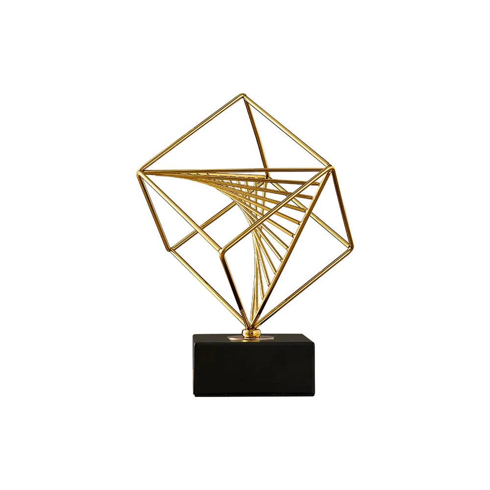 Cube Metallic Sculpture - Black Gold - Image 3
