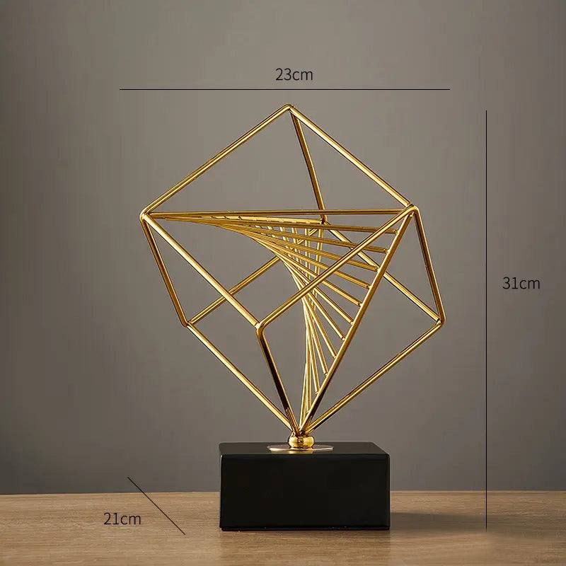 Cube Metallic Sculpture - Black Gold - Image 8