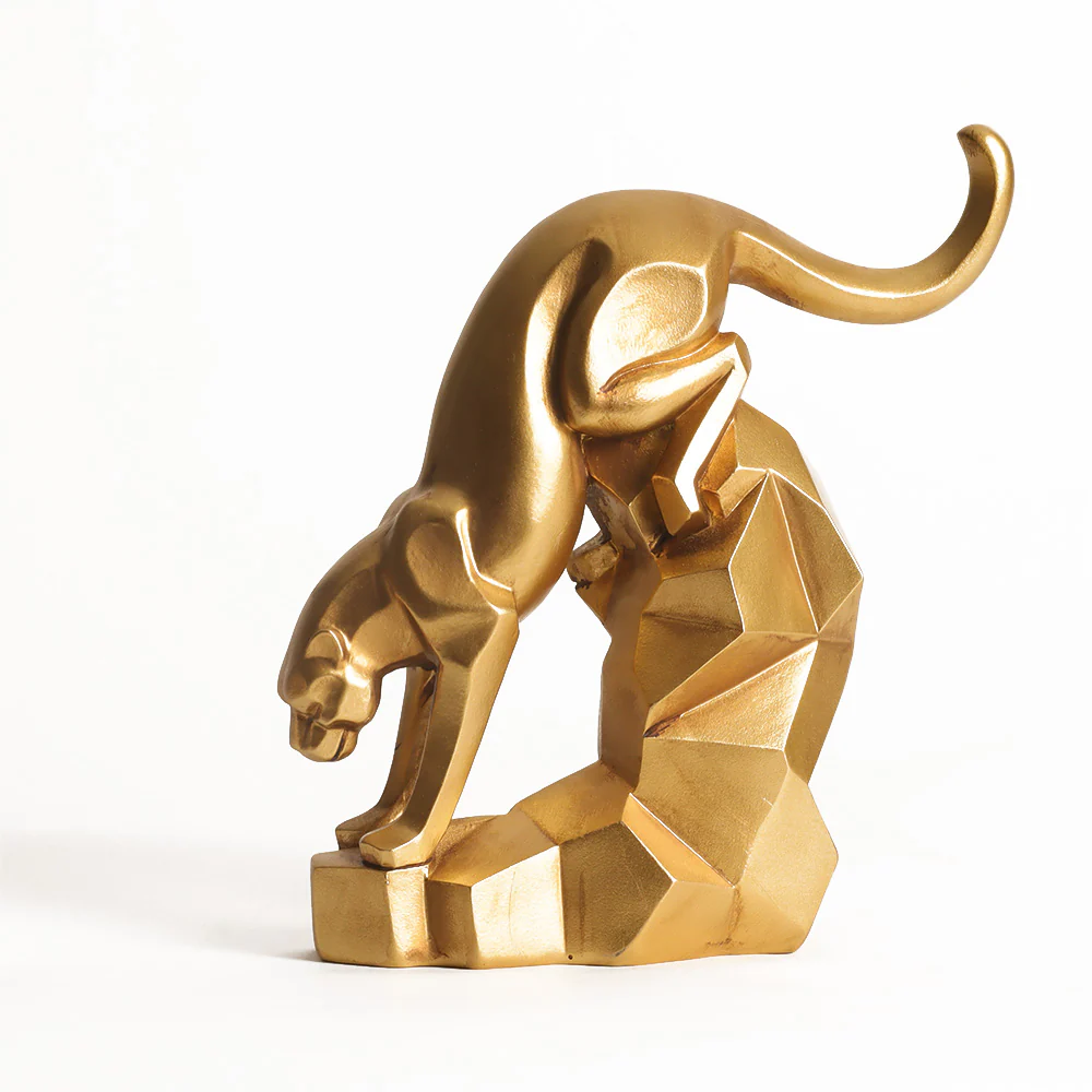 Descending Jaguar Decorative Sculpture - Amber Gold - Image 3