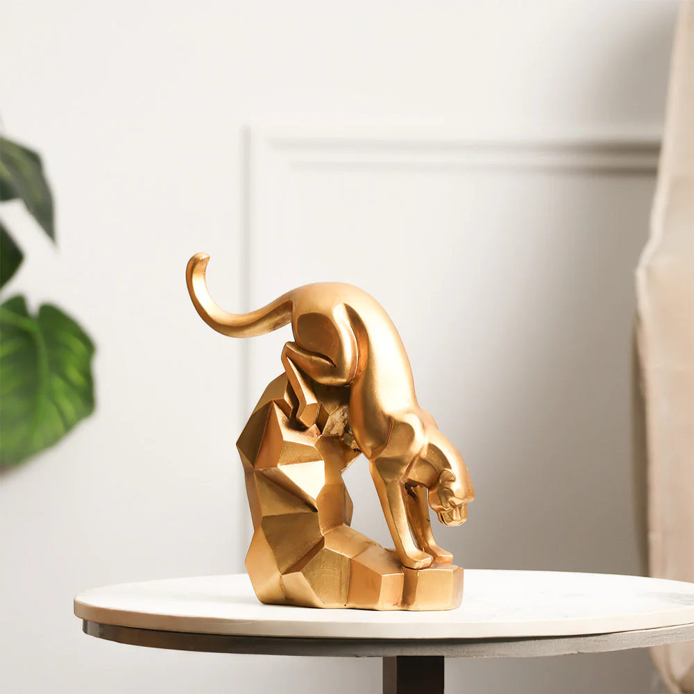 Descending Jaguar Decorative Sculpture - Amber Gold - Image 6