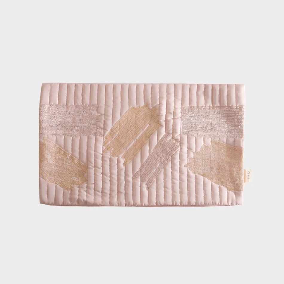 Desert Satin Embroidered Rectangular Cushion Cover 50x30cm - Sandy Pink - Image 5