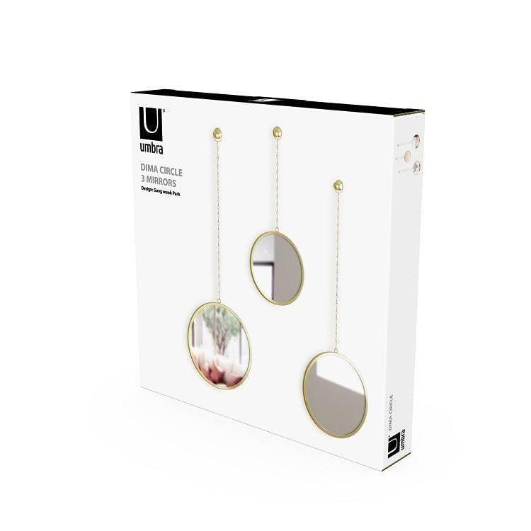 Dima Round Mirrors, Set of 3 - Brass - Image 4
