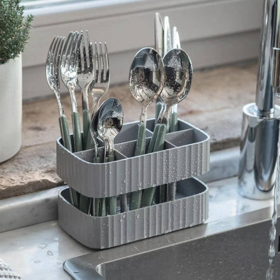 Drain & Safe Cutlery Drainer - Grey - Image 3