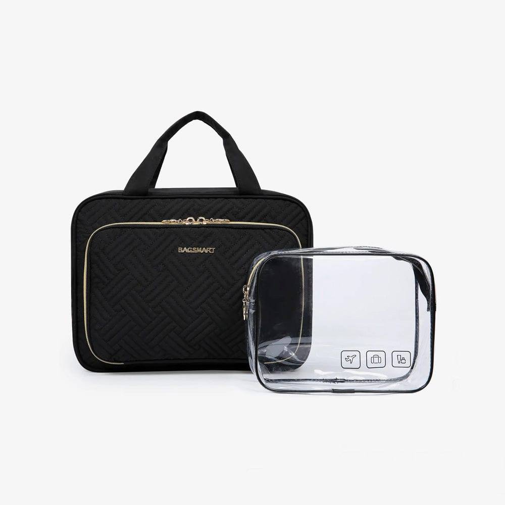 Dual Zip Travel Makeup Organiser - Black - Image 6