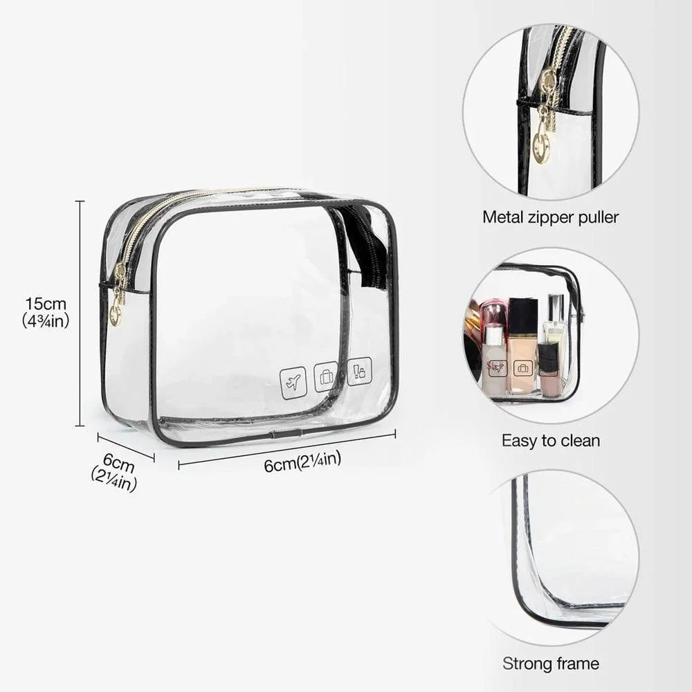 Dual Zip Travel Makeup Organiser - Black - Image 7