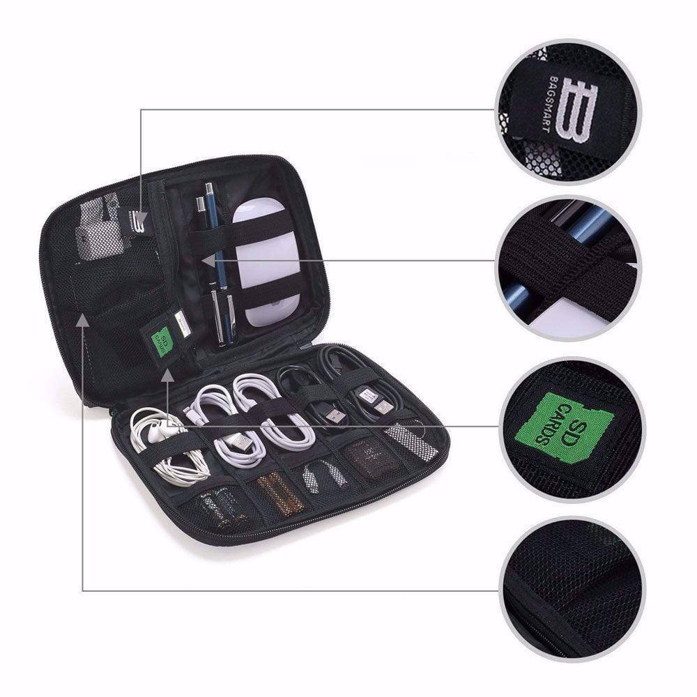 Electronics Organiser, Small - Heather Black - Image 6