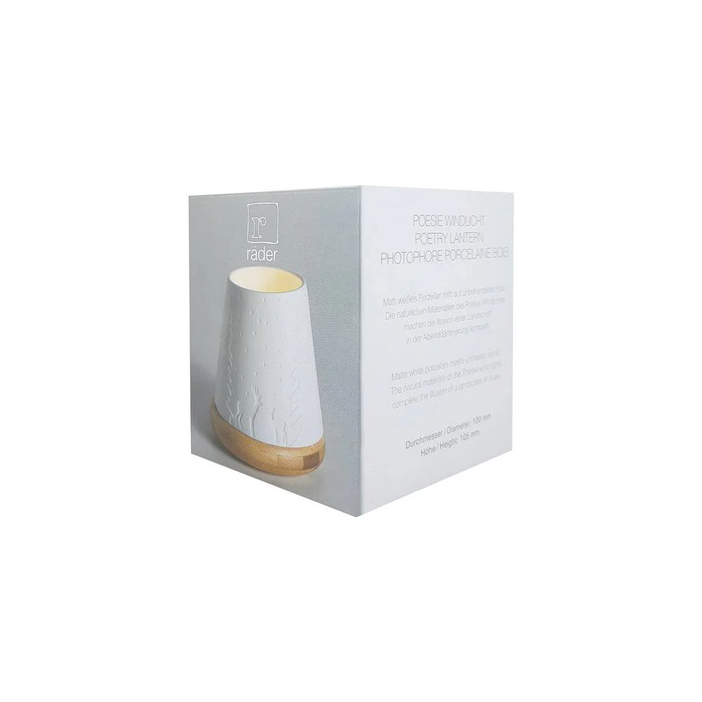 Embossed Lantern with Wooden Base - Forest - Image 5