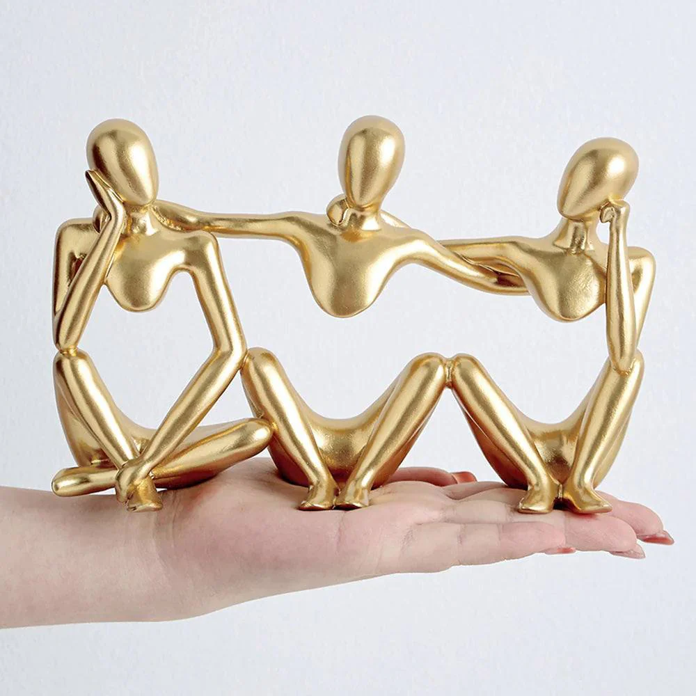 Embrace Decorative Sculpture - Gold - Image 7