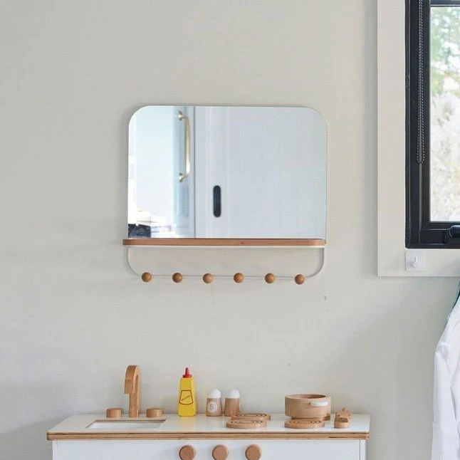 Estique Mirror with Hooks - White - Image 10