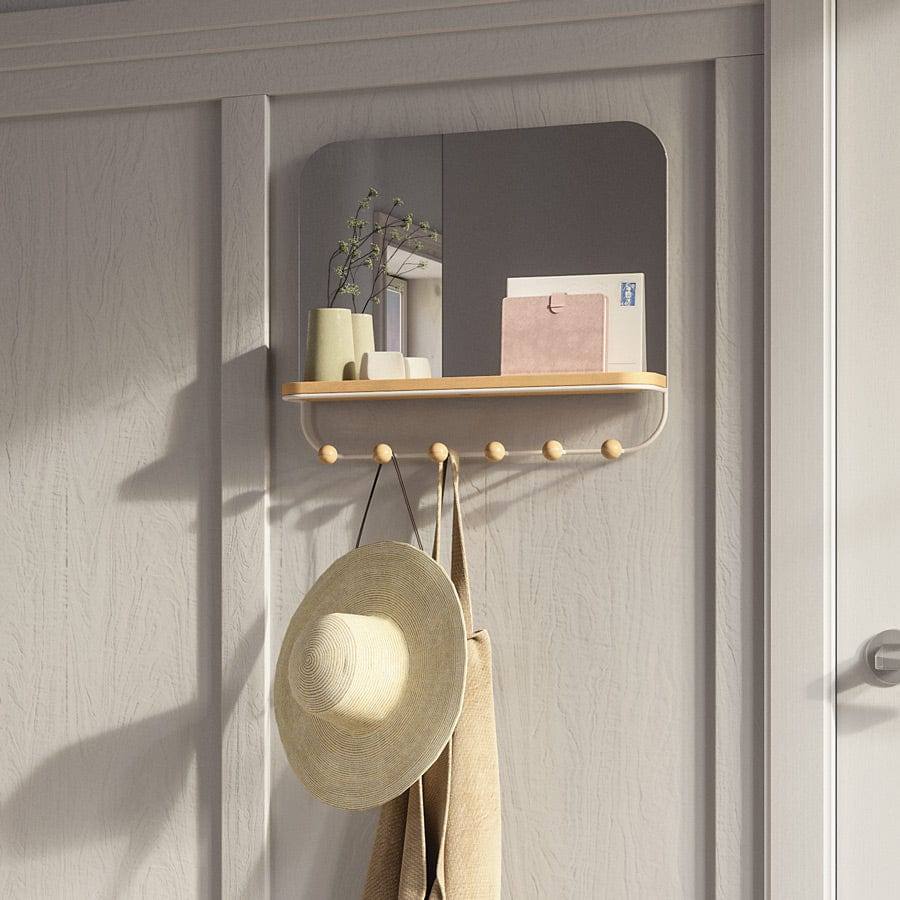 Estique Mirror with Hooks - White - Image 3
