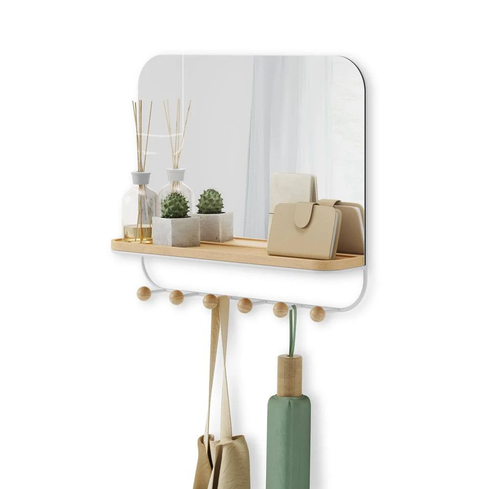 Estique Mirror with Hooks - White - Image 8
