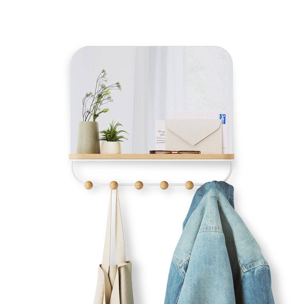 Estique Mirror with Hooks - White - Image 9