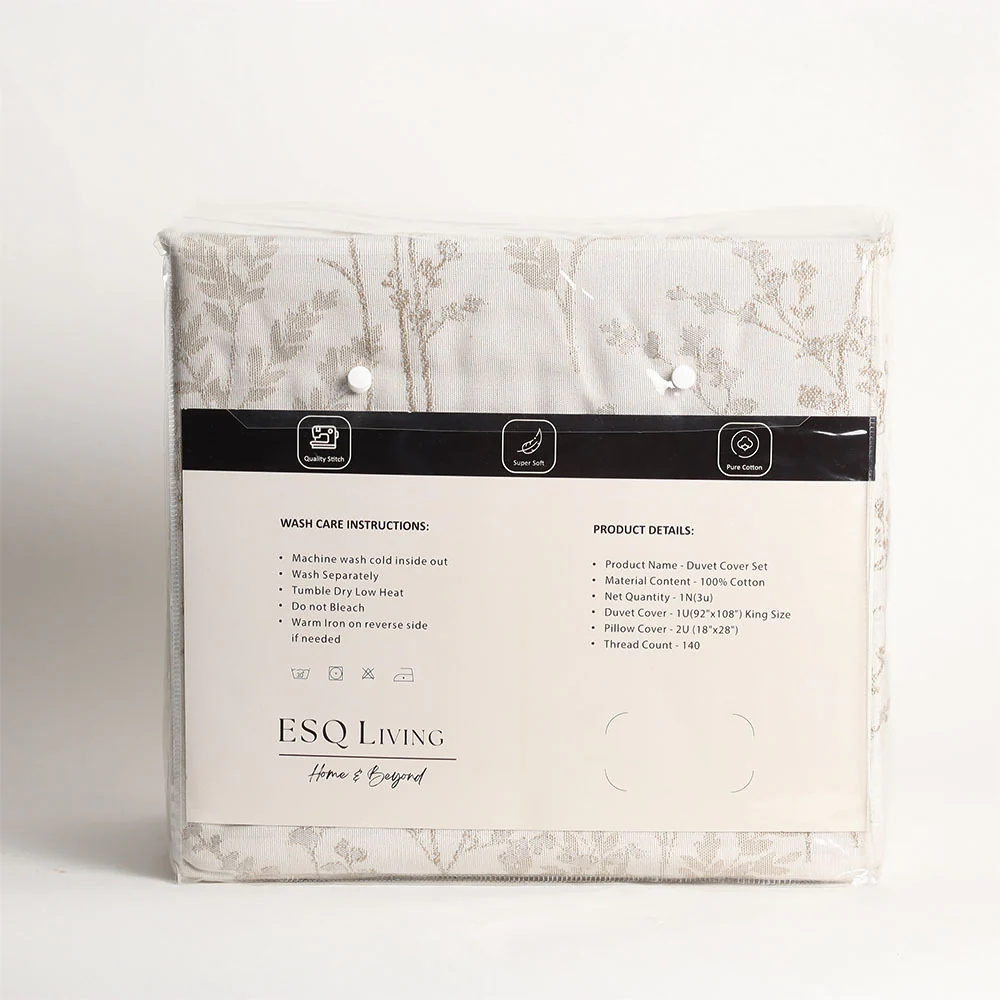 Floret Duvet Cover and Pillow Shams Set - Beige - Image 10