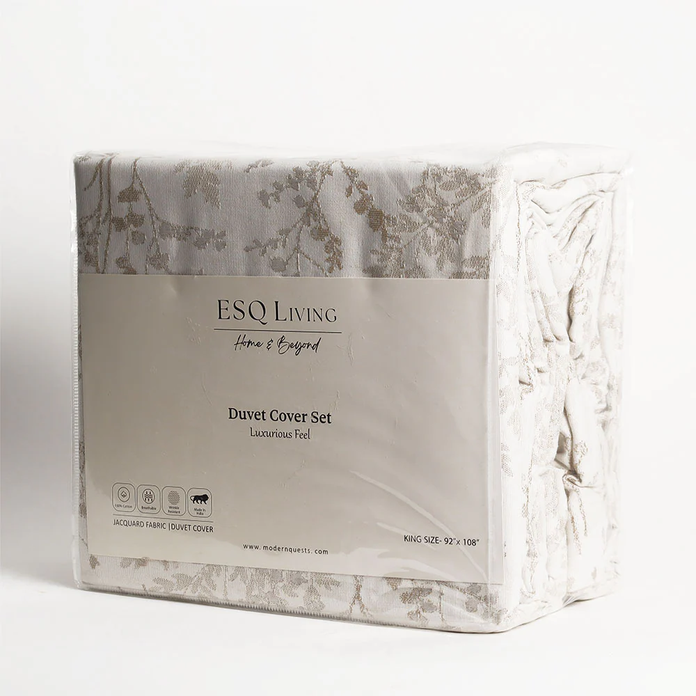 Floret Duvet Cover and Pillow Shams Set - Beige - Image 4