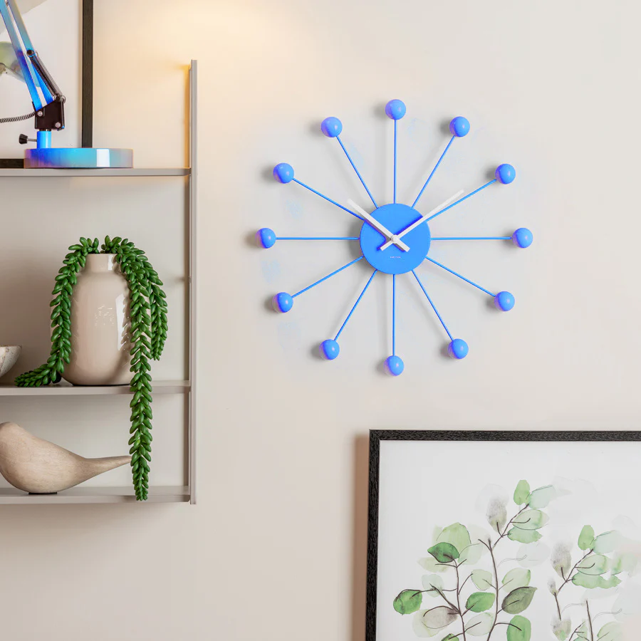 Funky Spider Wall Clock 40cm - Bright Blue - Image 6