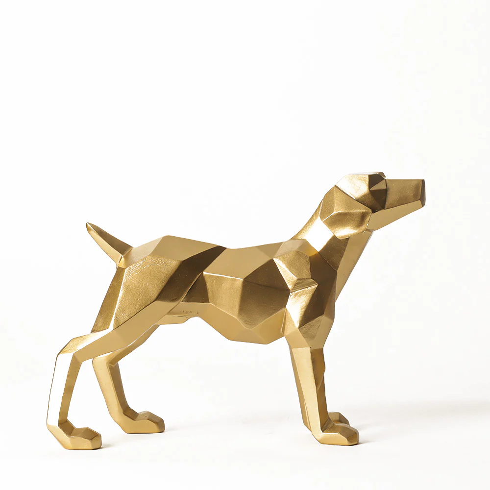 Geometric Standing Dog Sculpture - Gold - Image 3