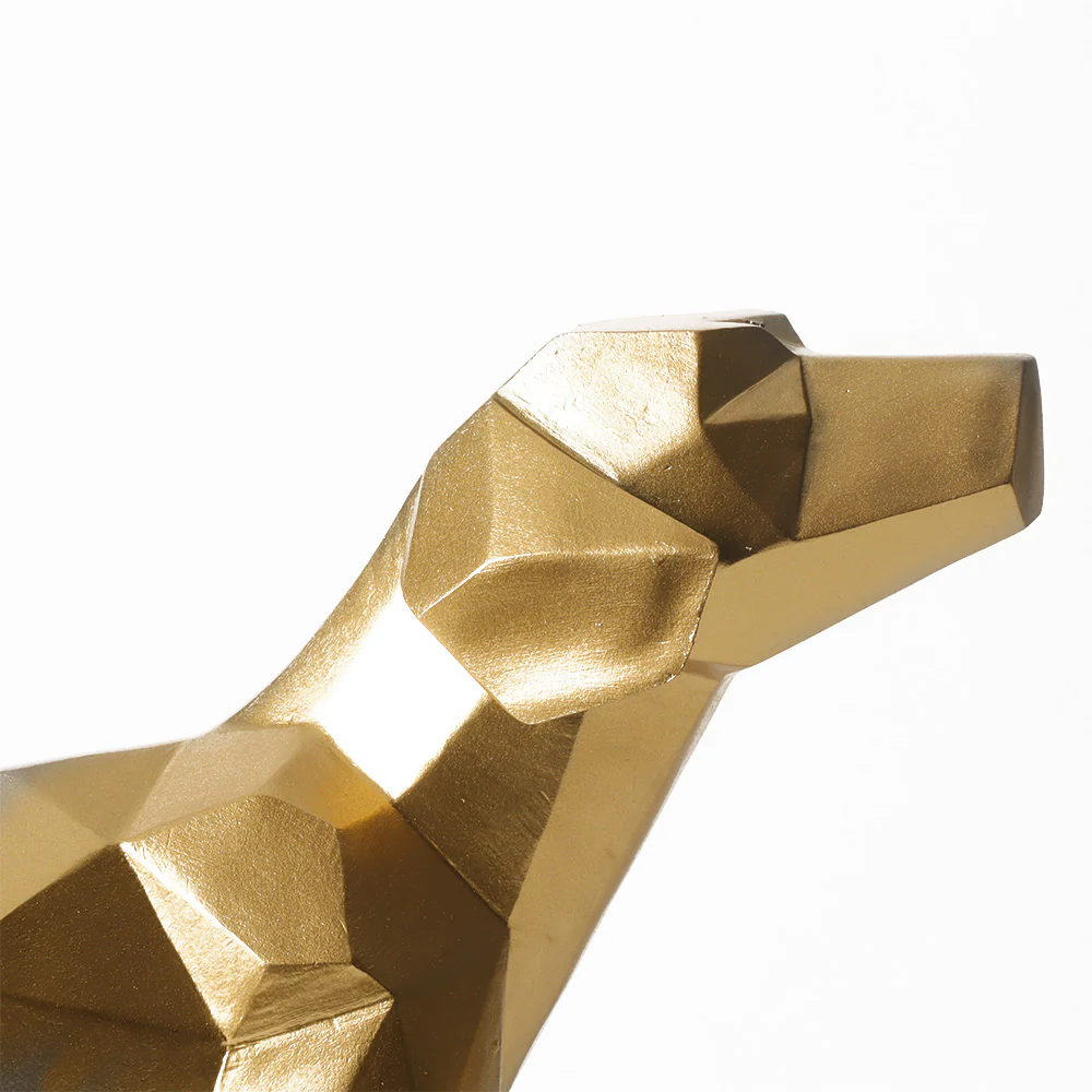 Geometric Standing Dog Sculpture - Gold - Image 5