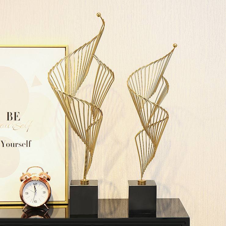 Helix Metallic Sculpture - Black Gold - Image 10