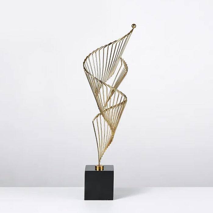 Helix Metallic Sculpture - Black Gold - Image 3