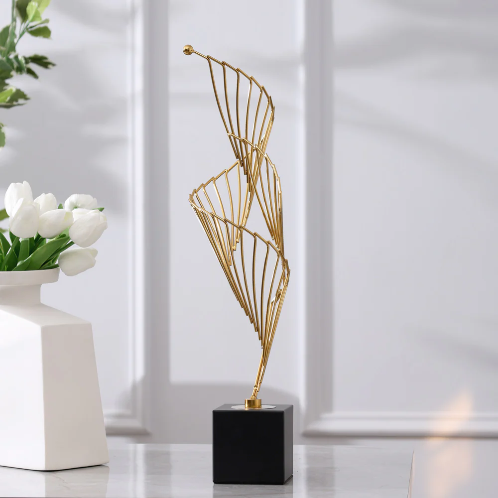 Helix Metallic Sculpture - Black Gold - Image 7