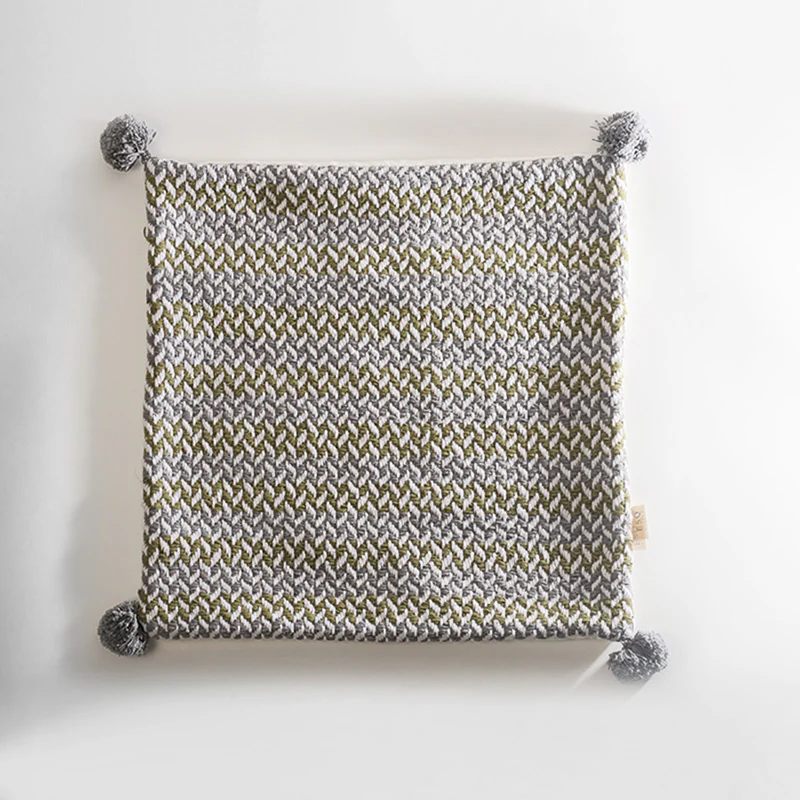 Herringbone Textured Cushion Cover 45x45cm - Grey - Image 5