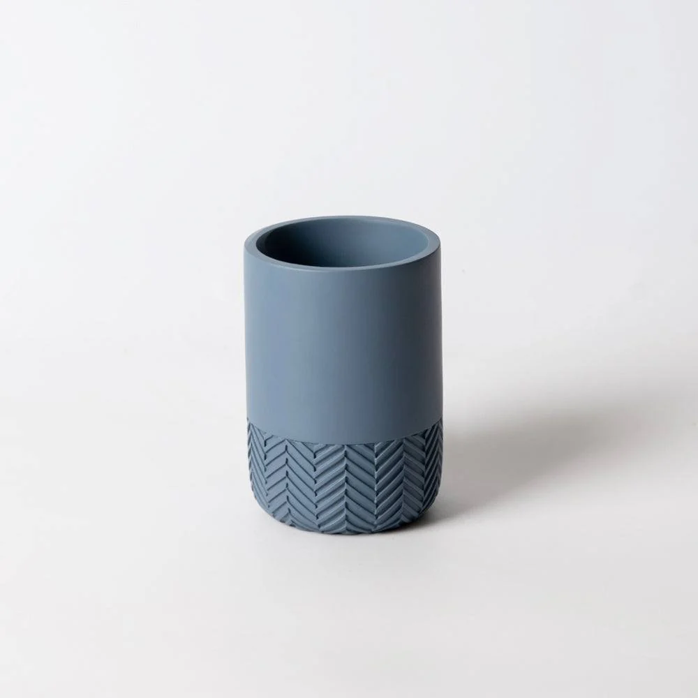 Herringbone Toothbrush Tumbler - Stone Blue - Image 3