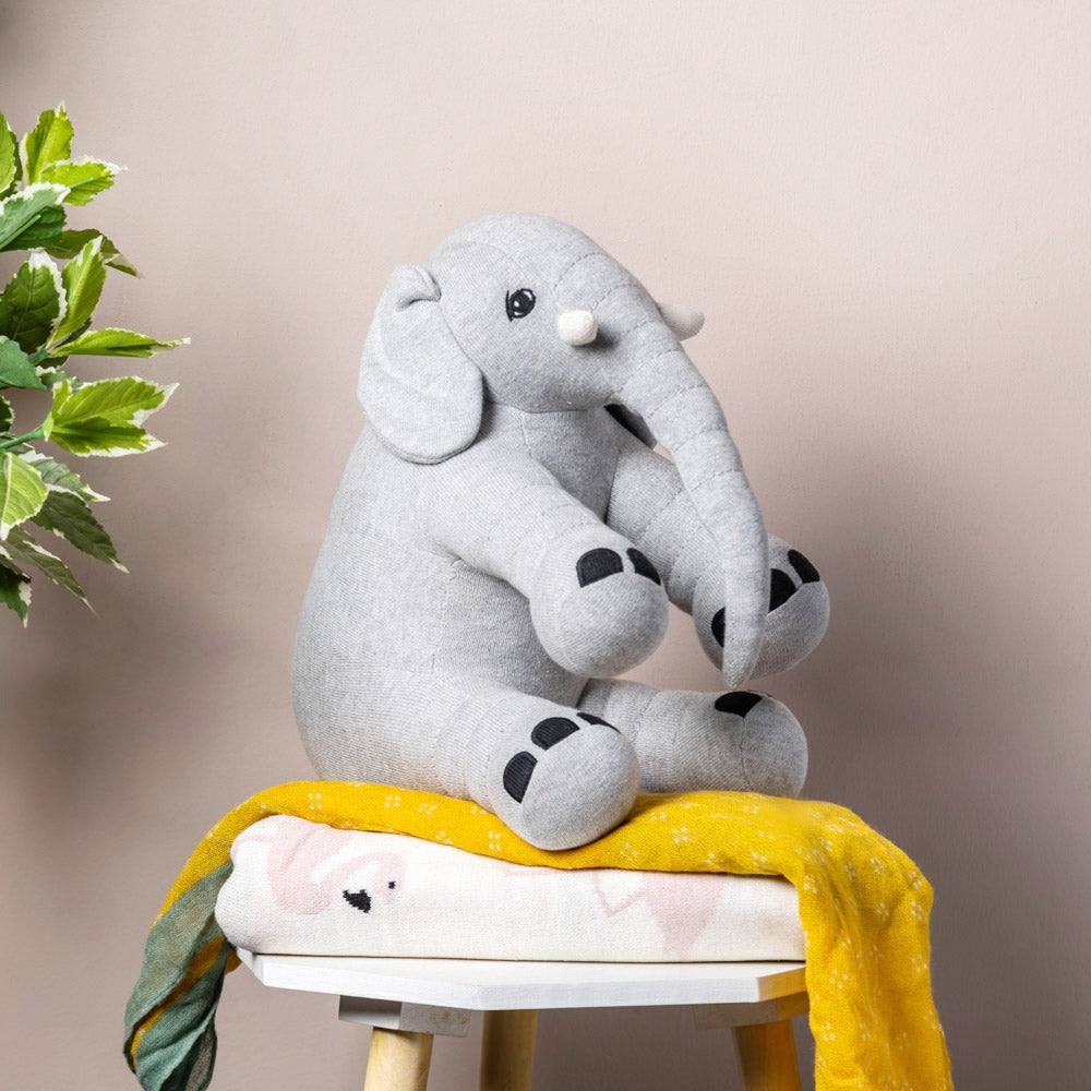 Knitted Soft Toy - Grey Elephant - Image 4