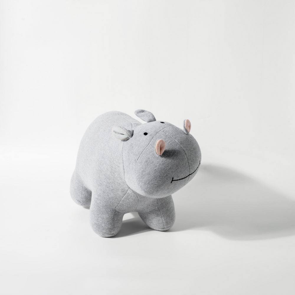 Knitted Soft Toy - Grey Hippo - Image 3