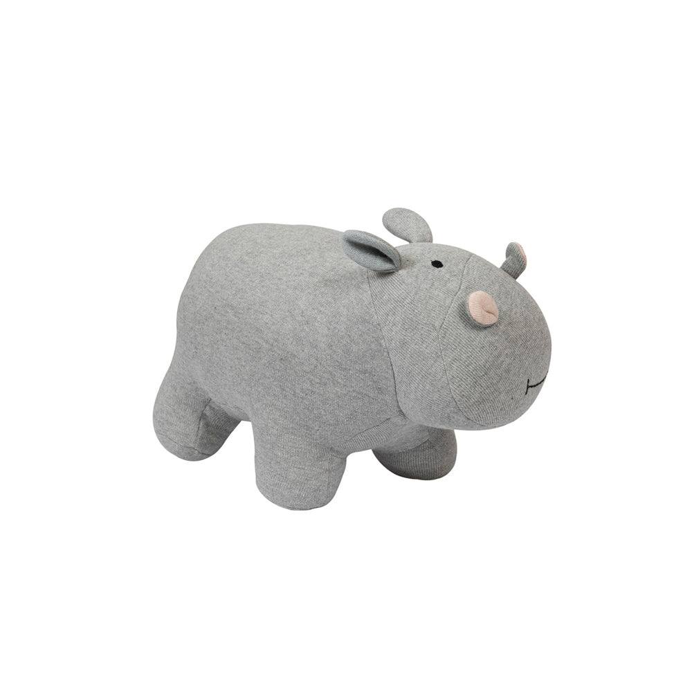 Knitted Soft Toy - Grey Hippo - Image 5