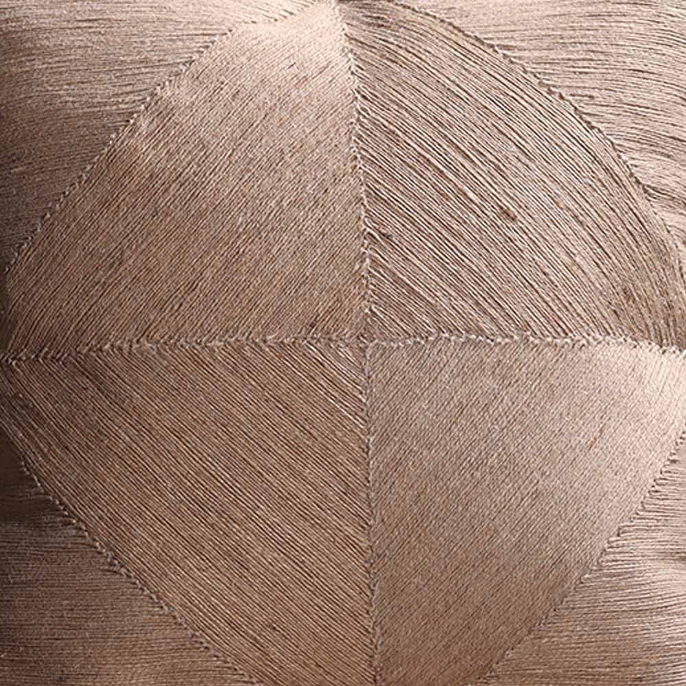 Lacis Embroidered Cotton & Jute Cushion Cover 45x45cm - Brown - Image 5