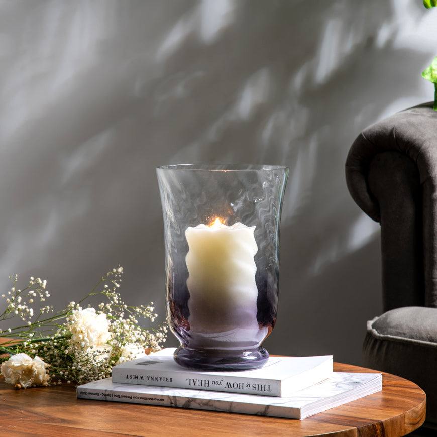 Leana Glass Hurricane Medium - Grey - Image 4